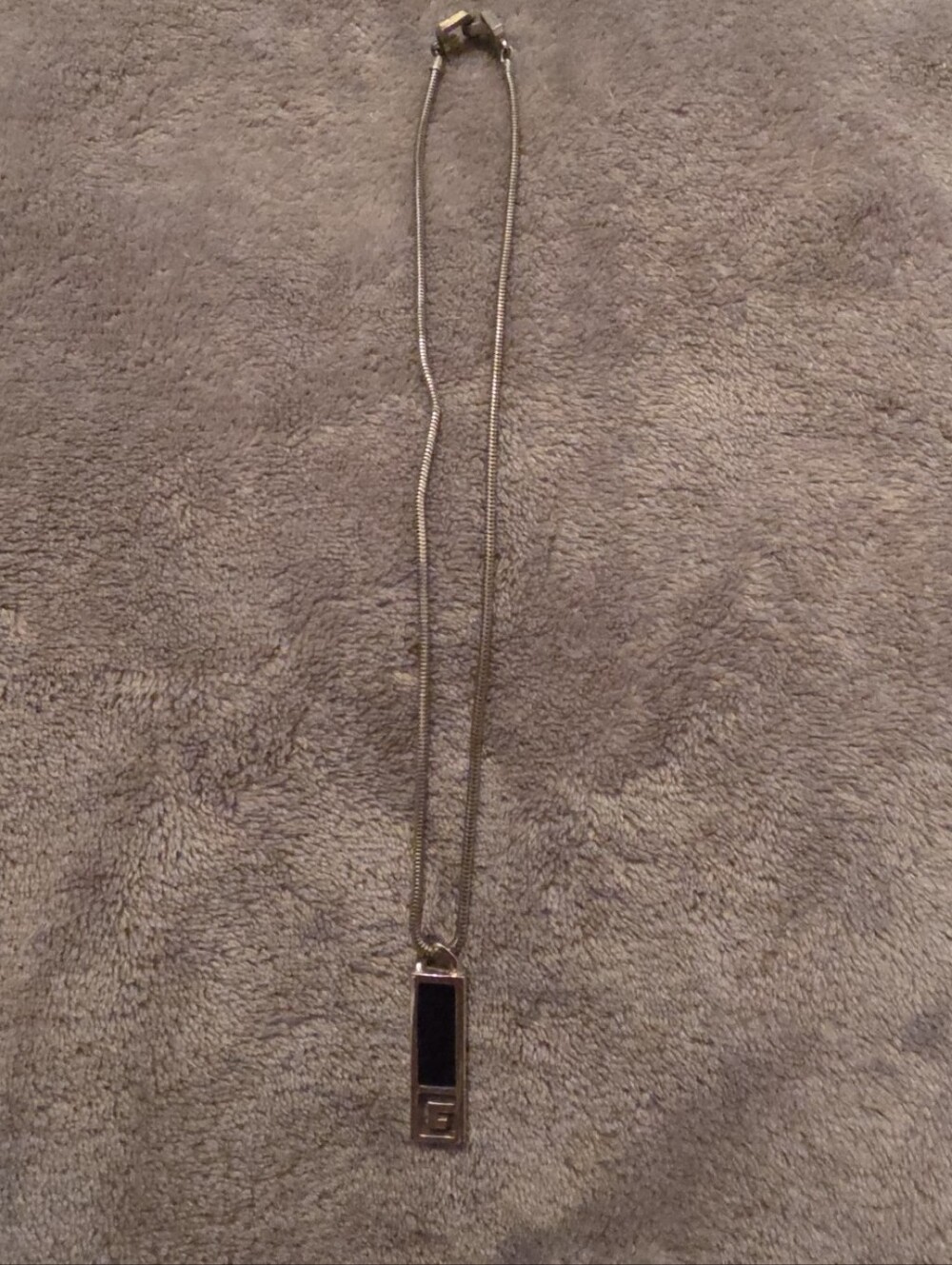 Givenchy G Logo Vintage 1977 Silver Tone Necklace
